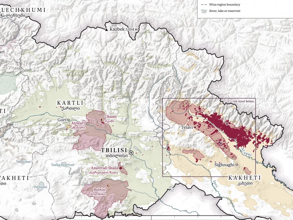 Map preview: Wine Map of Georgia